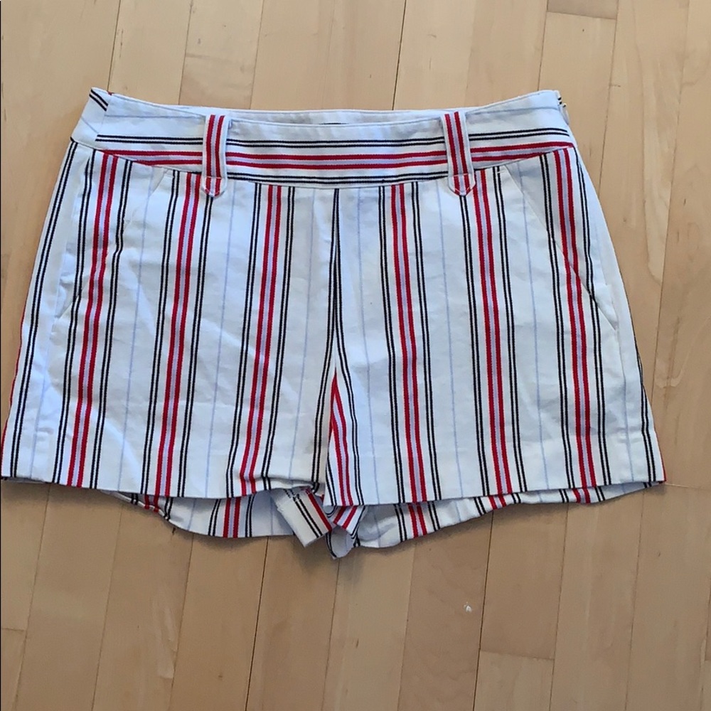 Loft striped side zip shorts